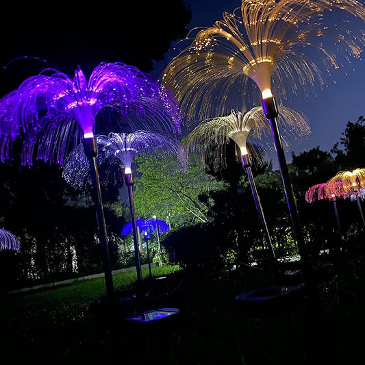 Waterproof solar garden lights with seven-color display